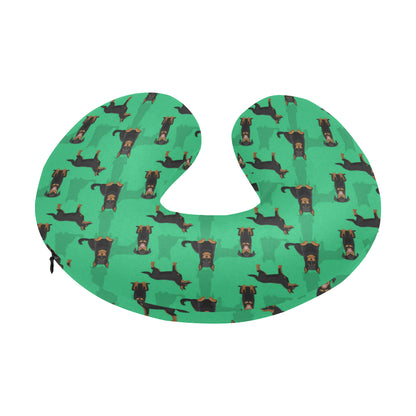 Beauceron Pattern Print Design 01 U-Shaped Travel Neck Pillow