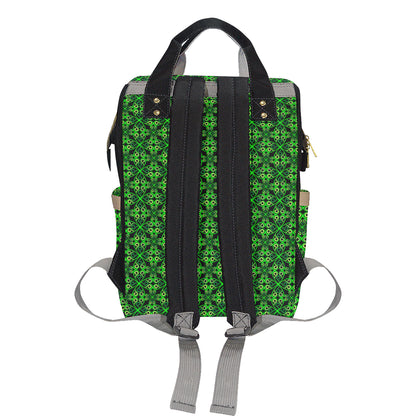 Celtic Green Neon Design Diaper Bag Backpack