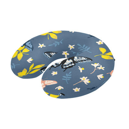 Monarch Butterfly Pattern Print Design 02 U-Shaped Travel Neck Pillow
