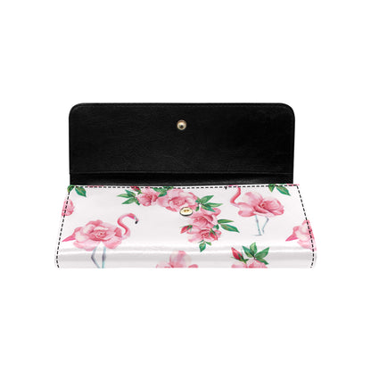 Flamingo Rose Pattern Women's Trifold Wallet