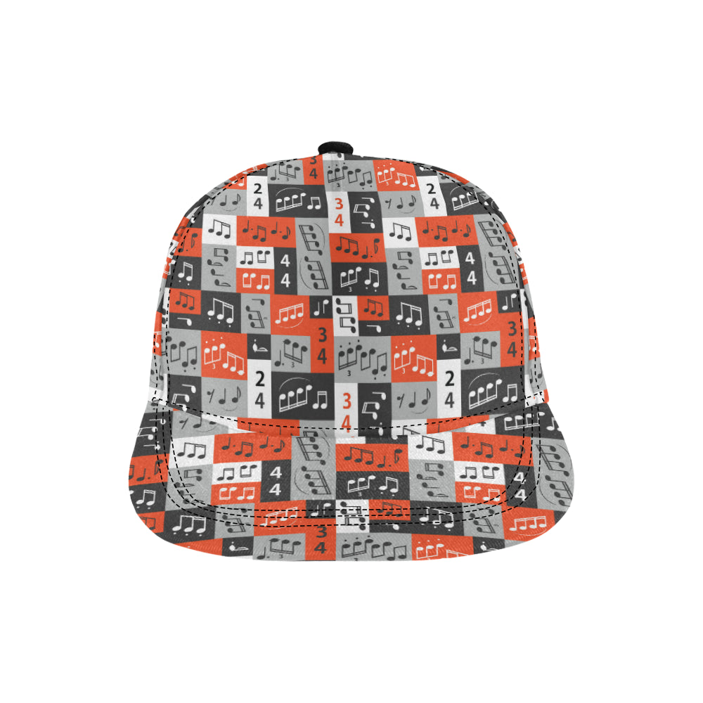 Music Note Design Themed Print Snapback Cap