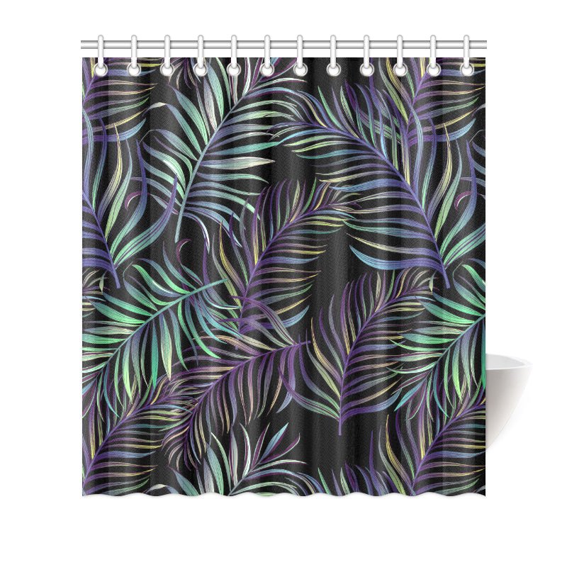 Tropical Palm Leaves Pattern Brightness Shower Curtain