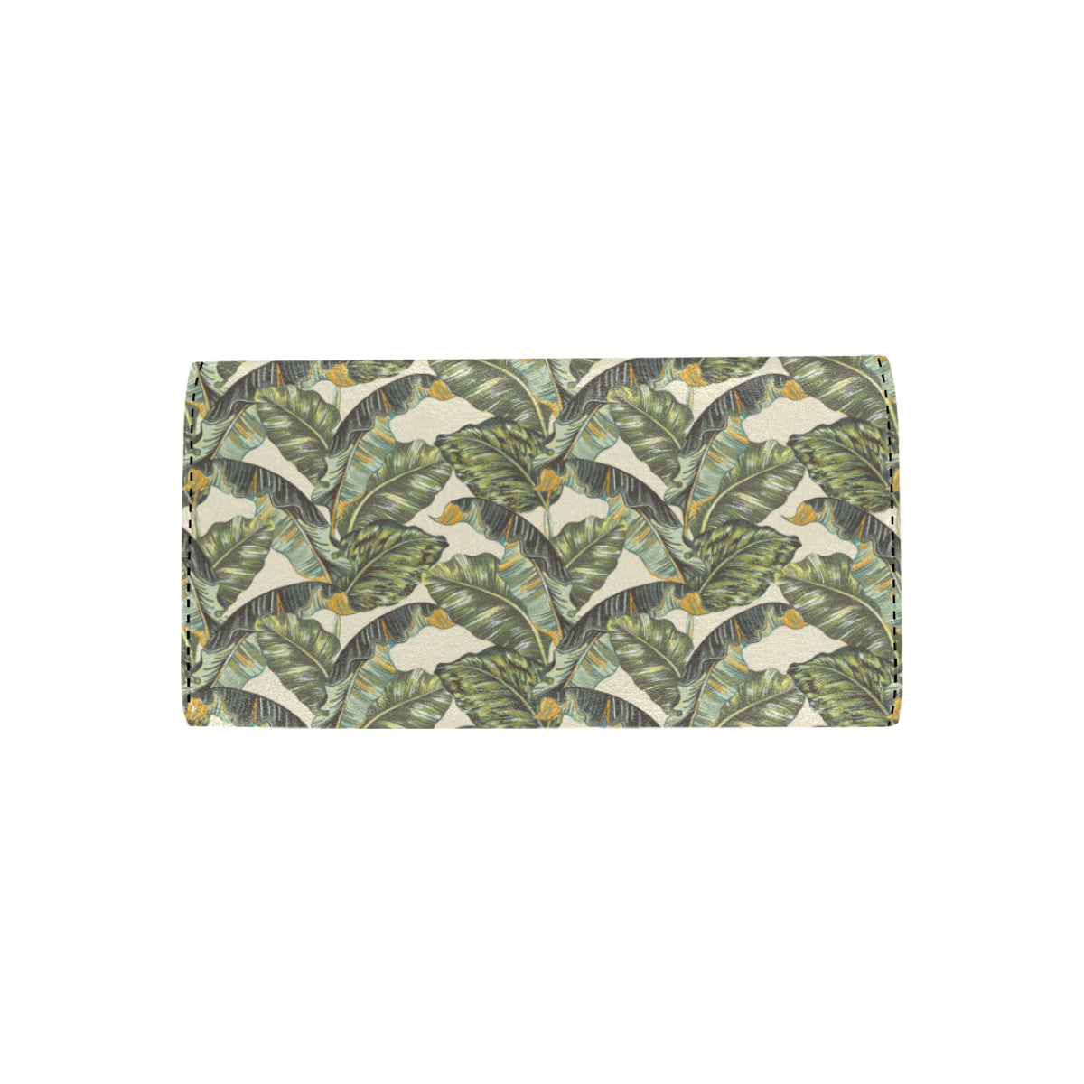 Banana Leaf Pattern Print Design 04 Women's Trifold Wallet