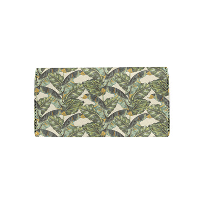 Banana Leaf Pattern Print Design 04 Women's Trifold Wallet
