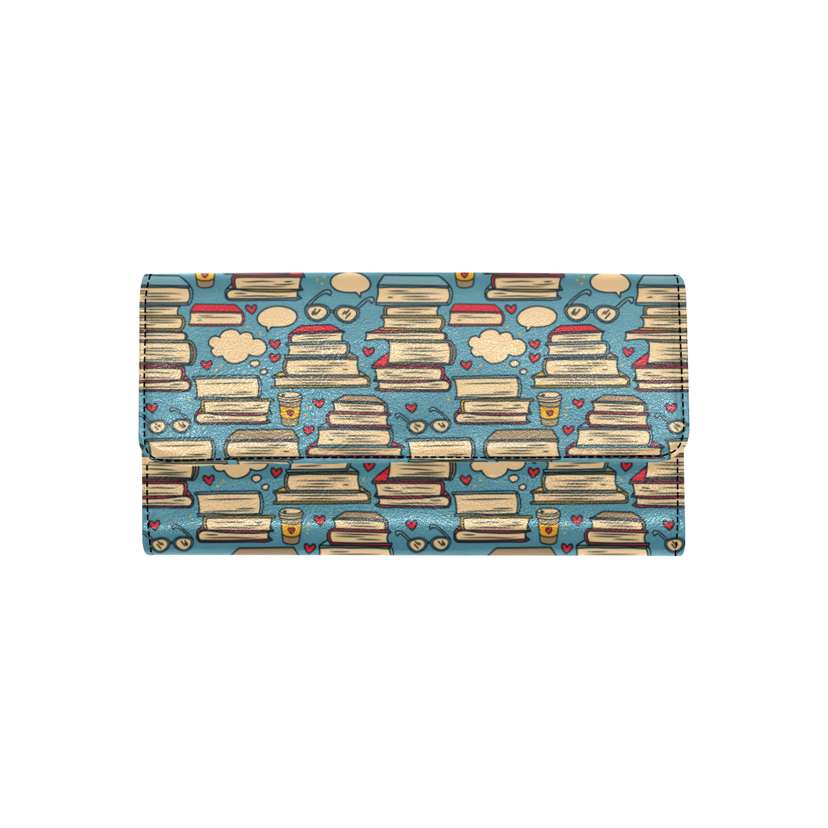 Book Pattern Print Design 03 Women's Trifold Wallet