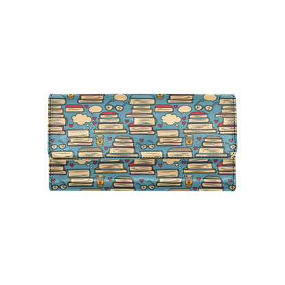 Book Pattern Print Design 03 Women's Trifold Wallet