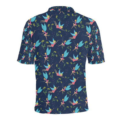 Fairy with flower Print Pattern Men Polo Shirt