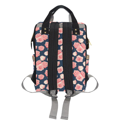 Rose Pattern Print Design A03 Diaper Bag Backpack