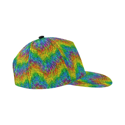 Rainbow Fur Design Print Snapback Cap