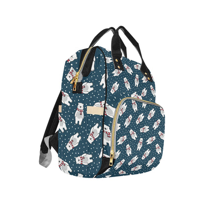 Polar Bear Pattern Print Design PB05 Diaper Bag Backpack