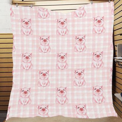 Pig Baby Pattern Print Design 01 Premium Quilt