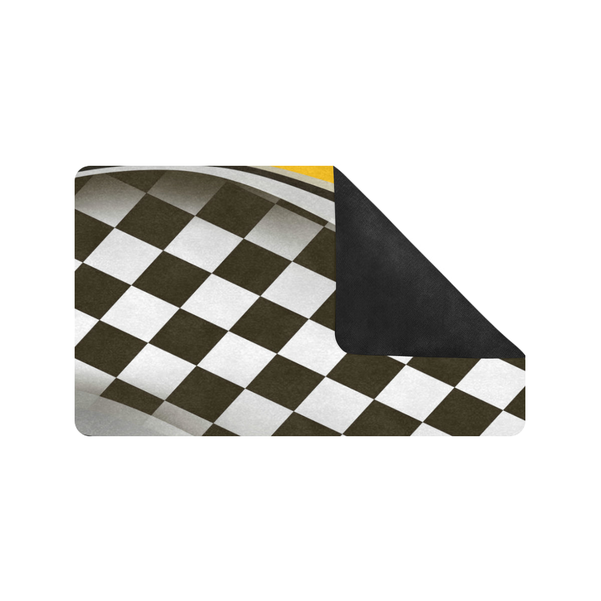 Checkered Flag Racing Style Rubber Doormat