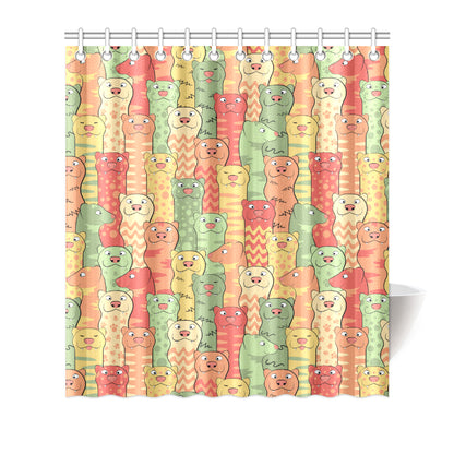 Ferret Pattern Print Design 01 Shower Curtain