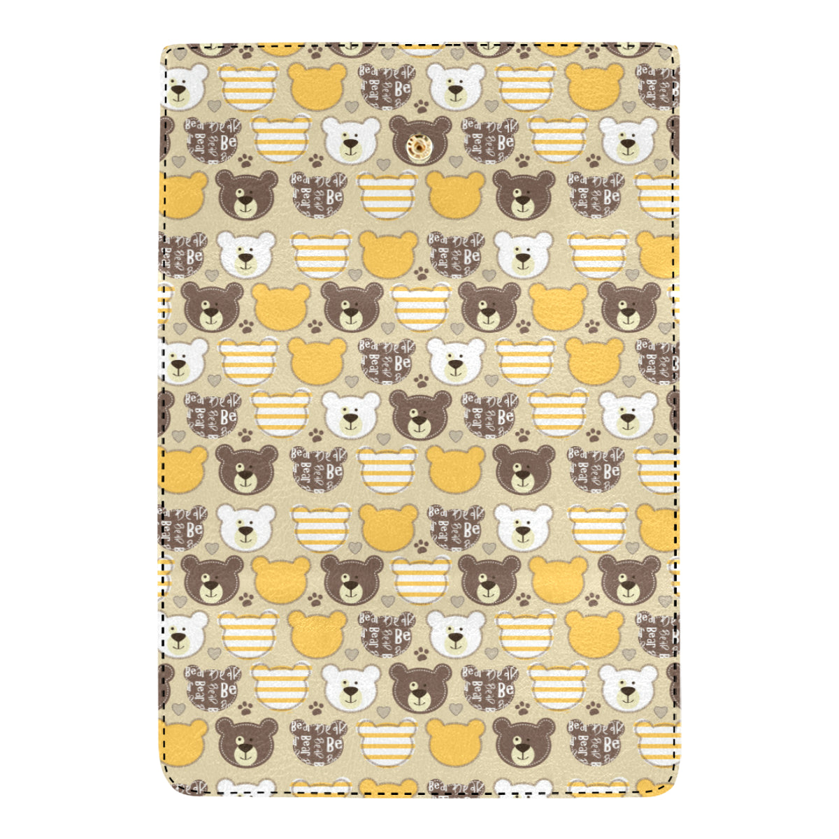Bear PatchworkPattern Print Design 01 Women's Trifold Wallet