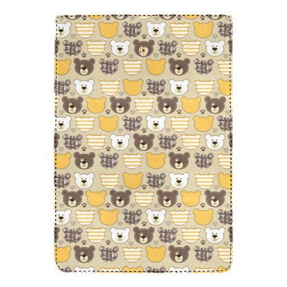Bear PatchworkPattern Print Design 01 Women's Trifold Wallet
