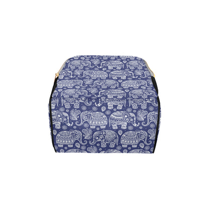 White Elephant Mandala Diaper Bag Backpack