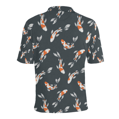 KOI Fish Pattern Print Design 04 Men Polo Shirt