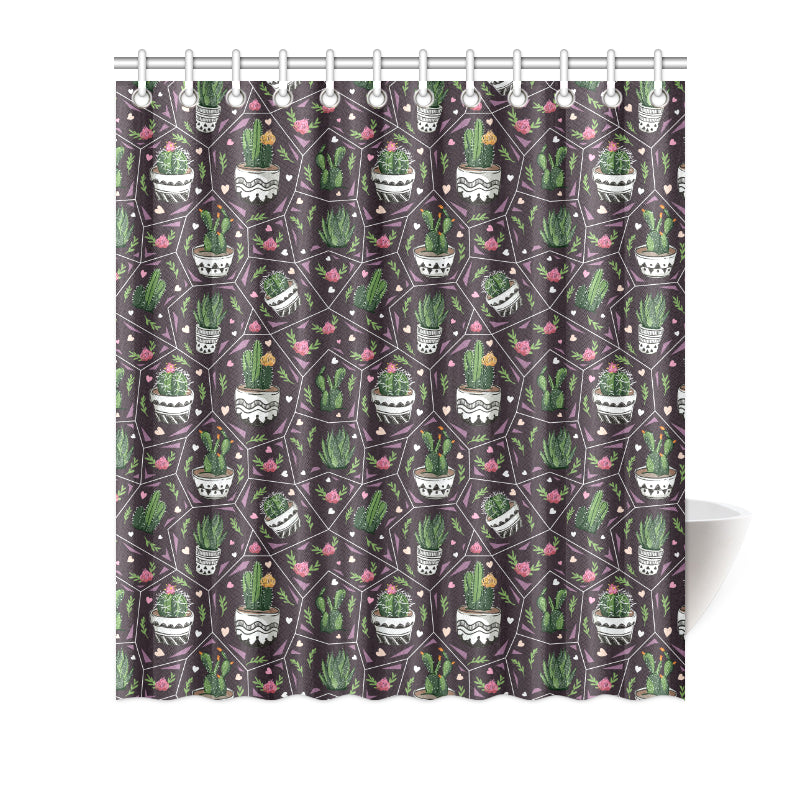 Cactus Pattern Print Design 03 Shower Curtain