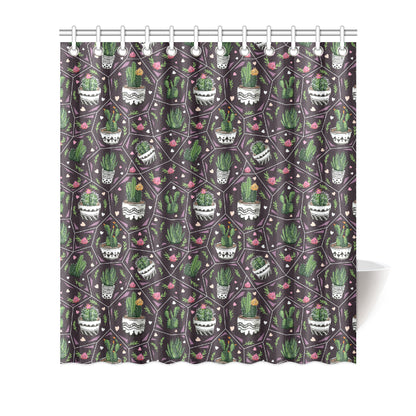 Cactus Pattern Print Design 03 Shower Curtain