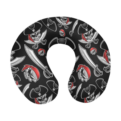 Pirate Pattern Print Design A05 U-Shaped Travel Neck Pillow