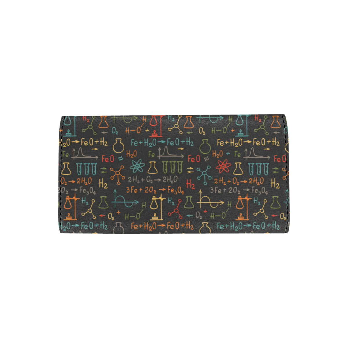 Chemical Pattern Print Design 03 Women's Trifold Wallet
