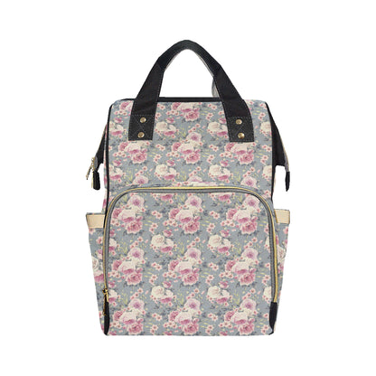 Peony Pattern Print Design PE05 Diaper Bag Backpack