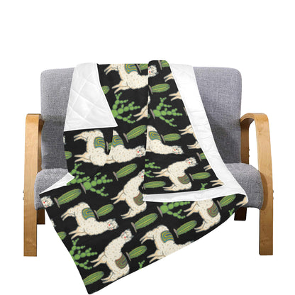 Llama Cactus Pattern Print Design 011 Premium Quilt