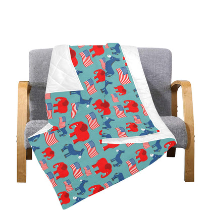 Donkey Red Elephant Pattern Print Design 03 Premium Quilt