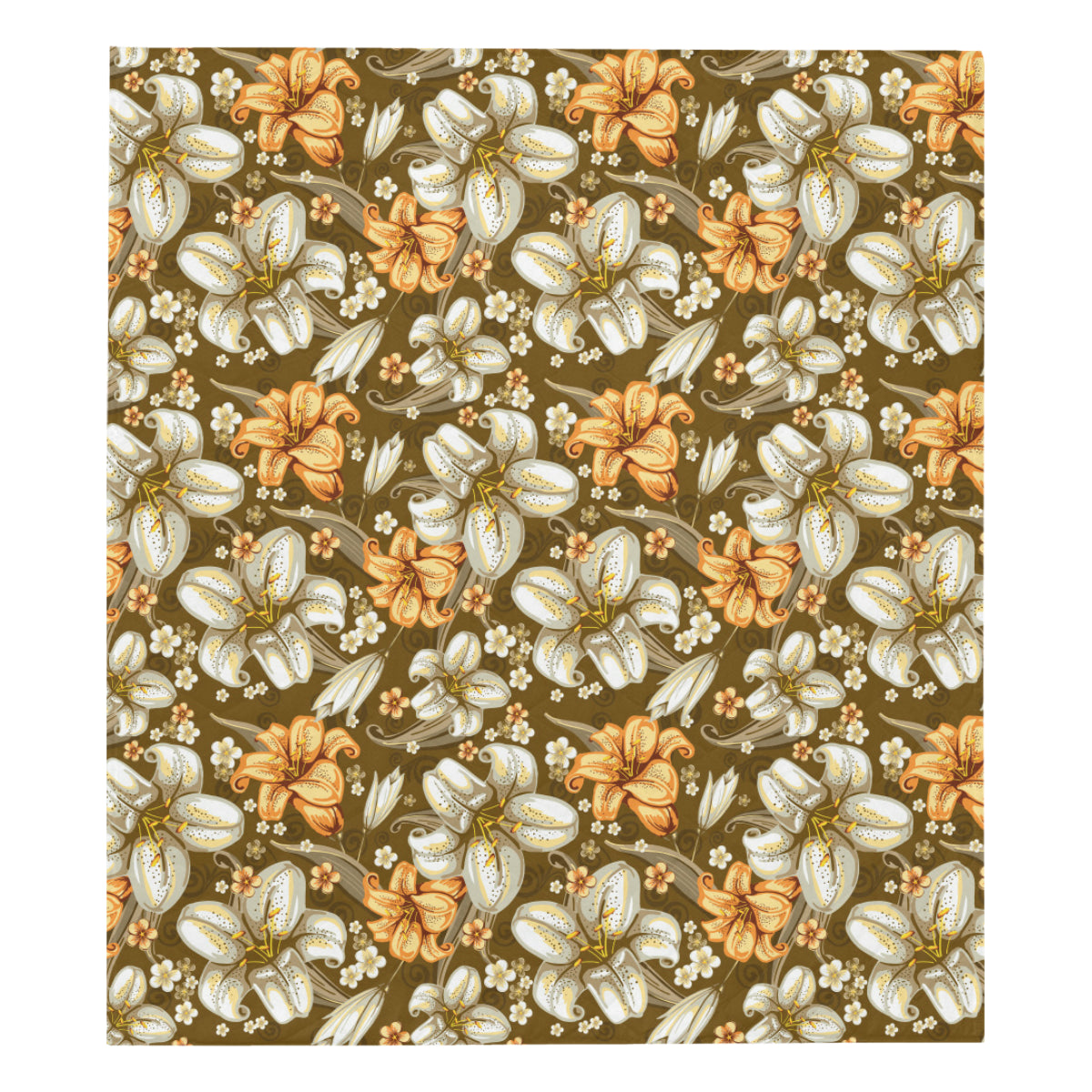 Lily Pattern Print Design 01 Premium Quilt