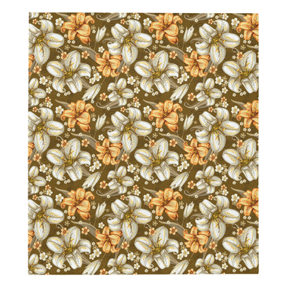 Lily Pattern Print Design 01 Premium Quilt