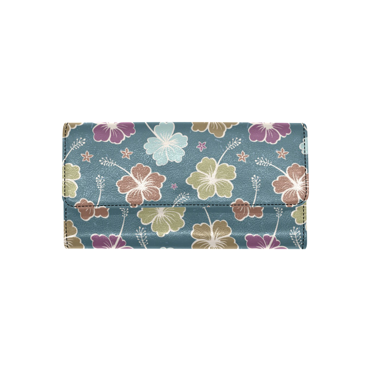 Hibiscus Pattern Print Design HB033 Women's Trifold Wallet