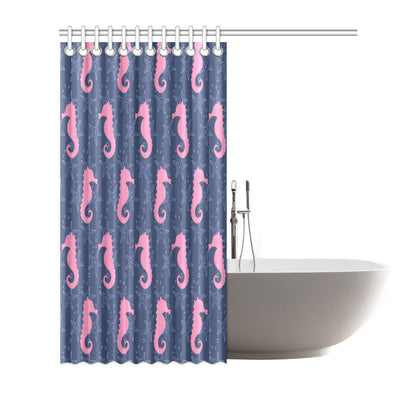 SeaHorse Pink Pattern Print Design 02 Shower Curtain
