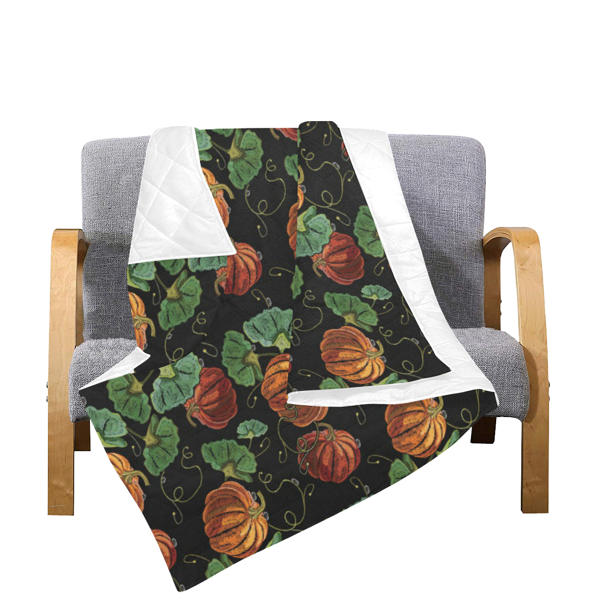 Pumpkin Pattern Print Design A02 Premium Quilt