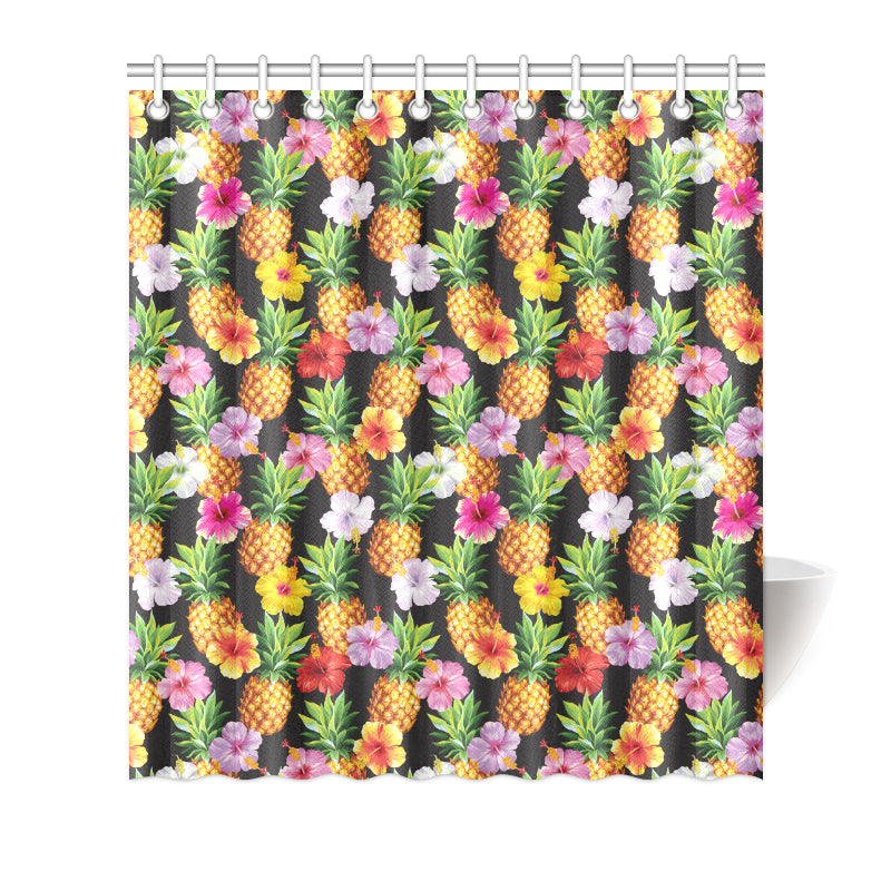 Pineapple Hibiscus Shower Curtain