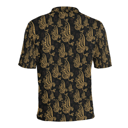Owl Tribal Polynesian Design Print Men Polo Shirt