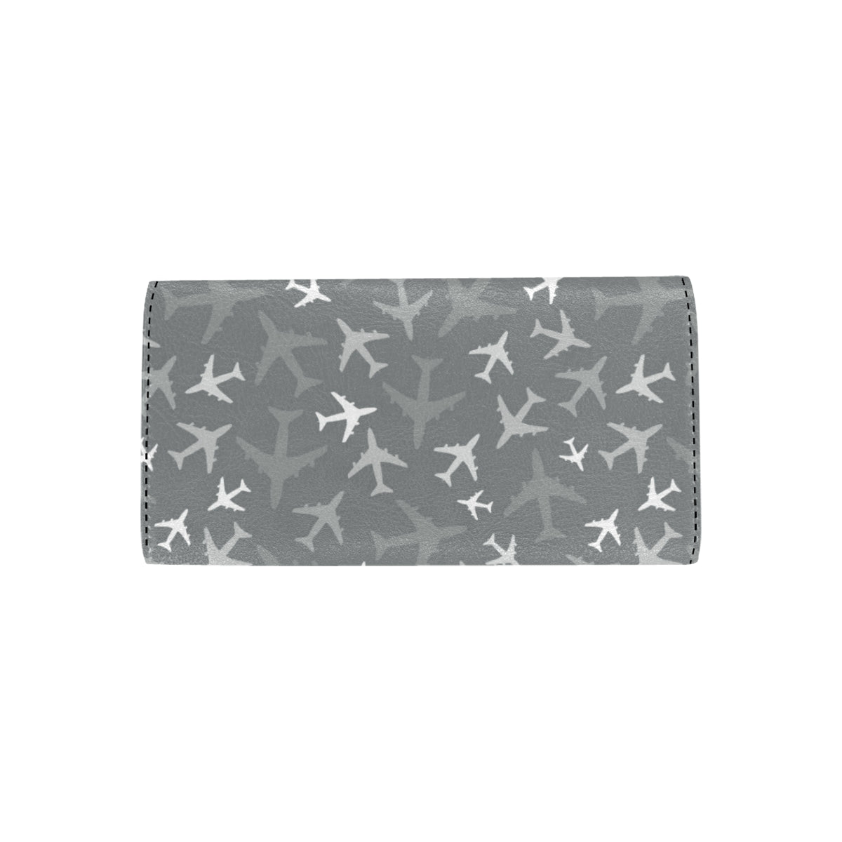 Airplane Pattern Print Design 02 Women's Trifold Wallet