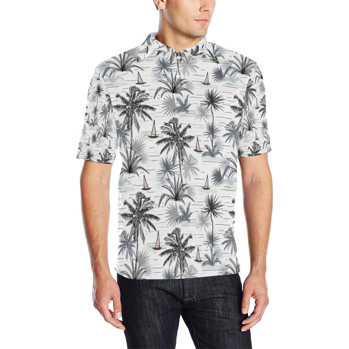 Pacific island Pattern Print Design A04 Men Polo Shirt
