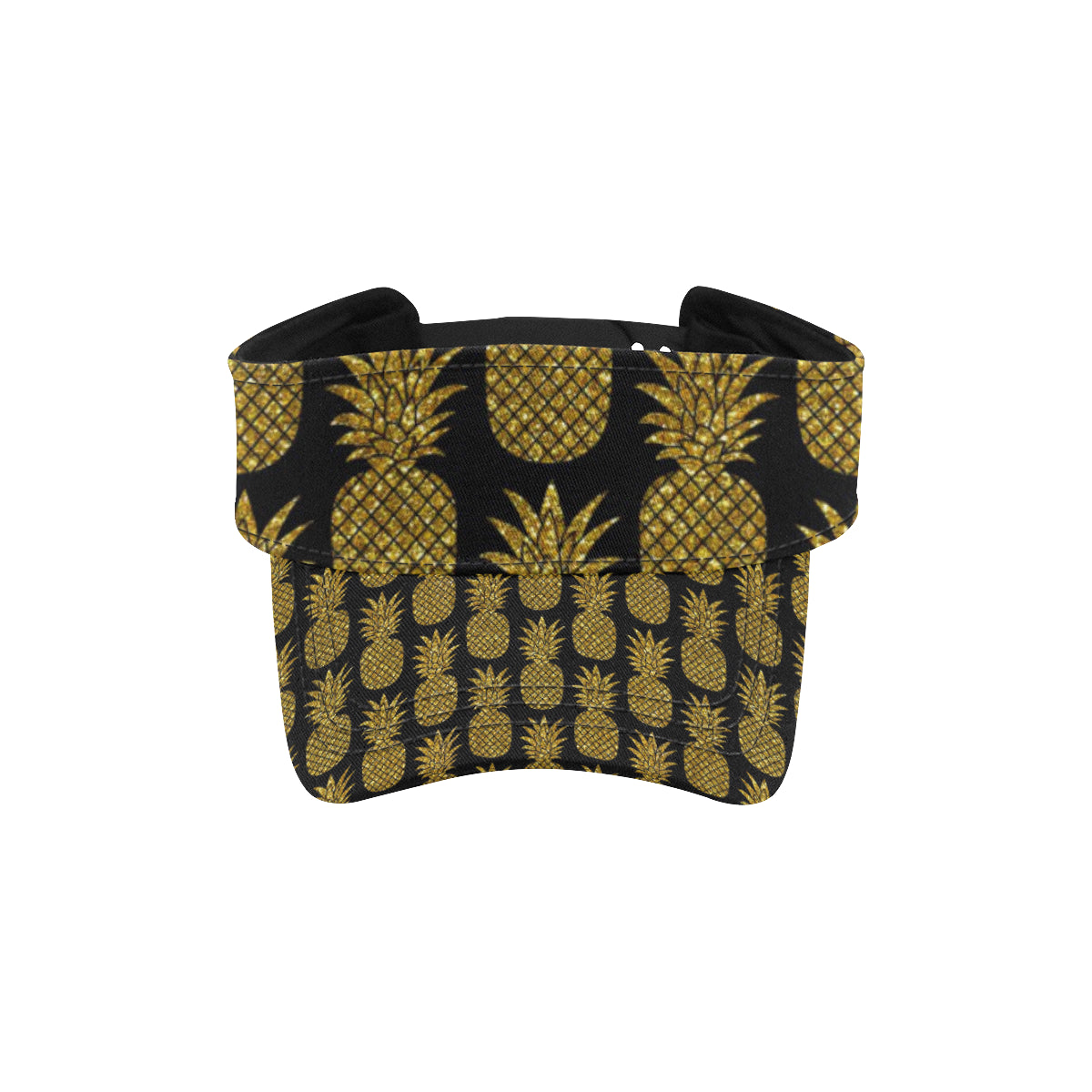 Gold Pineapple Pattern Print Design PP011 Unisex Sun Visor