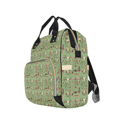 Native Indian Themed Design Print Diaper Bag Backpack