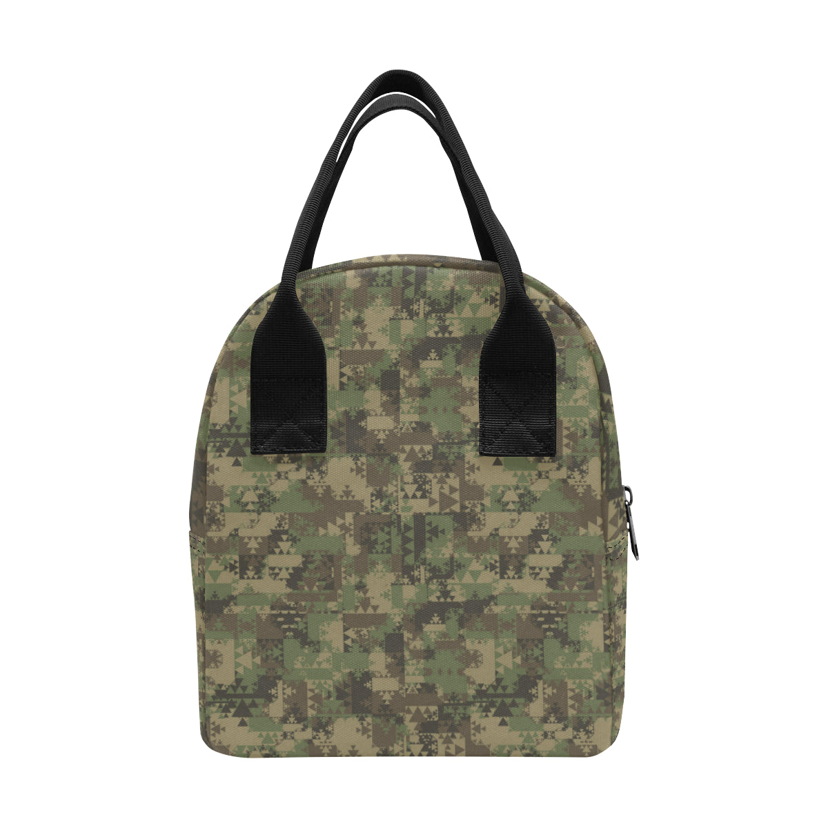Camouflage Aztec Green Army Print Insulated Lunch Bag