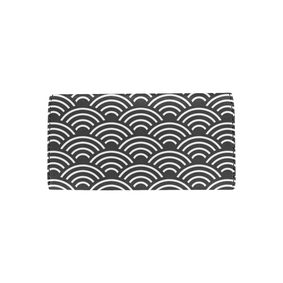 Scales Black White Pattern Print Design 03 Women's Trifold Wallet