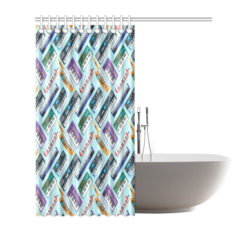 Synthesizer Pattern Print Design 02 Shower Curtain