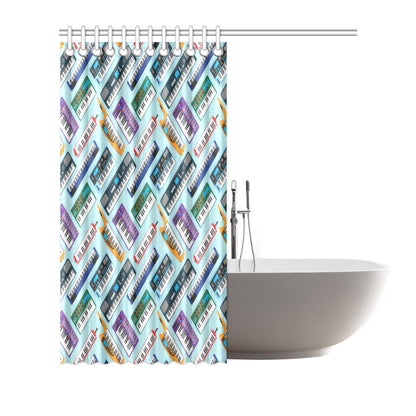 Synthesizer Pattern Print Design 02 Shower Curtain
