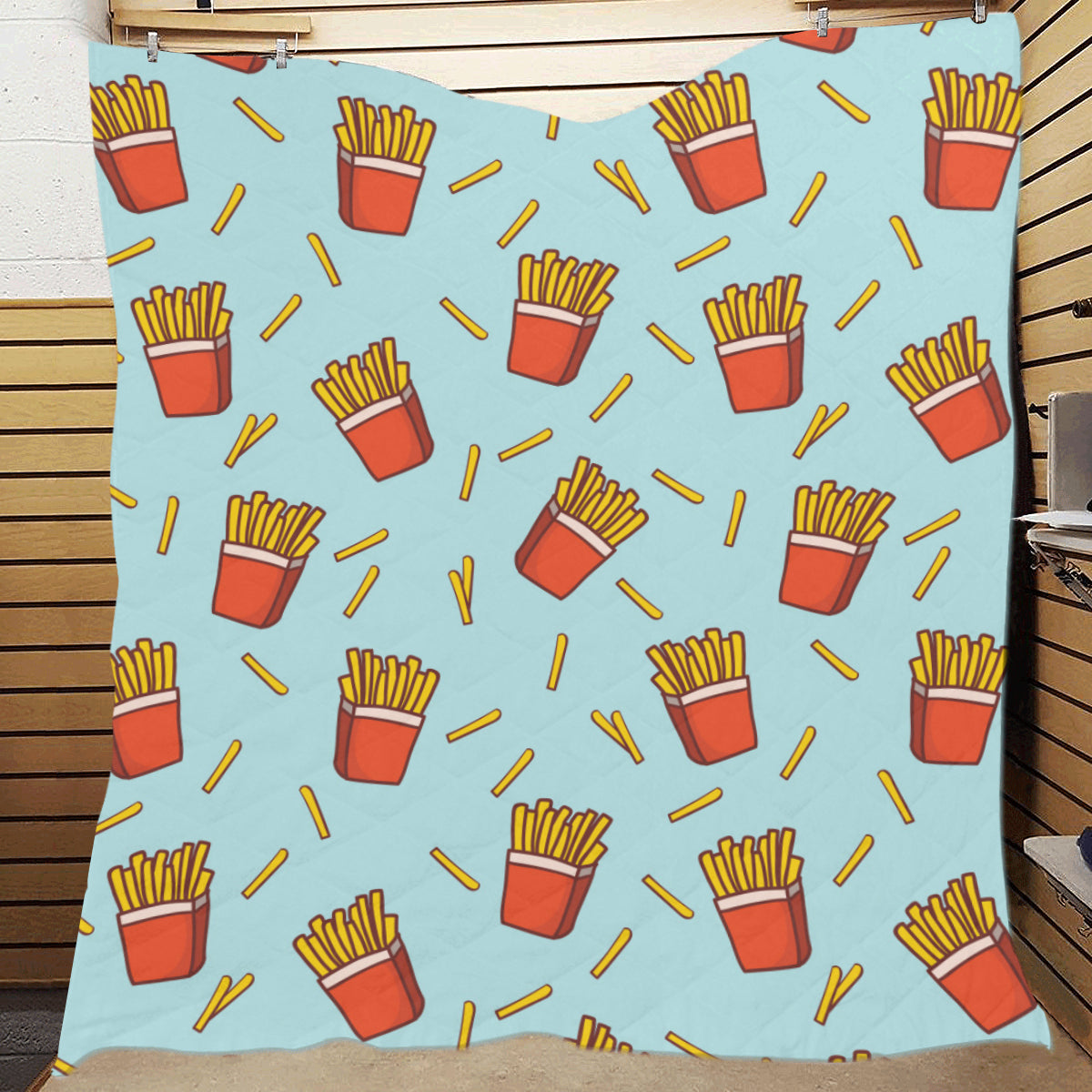 French Fried Pattern Print Design 02 Premium Quilt
