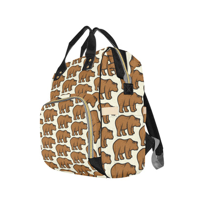 Bear Pattern Print Design BE05 Diaper Bag Backpack