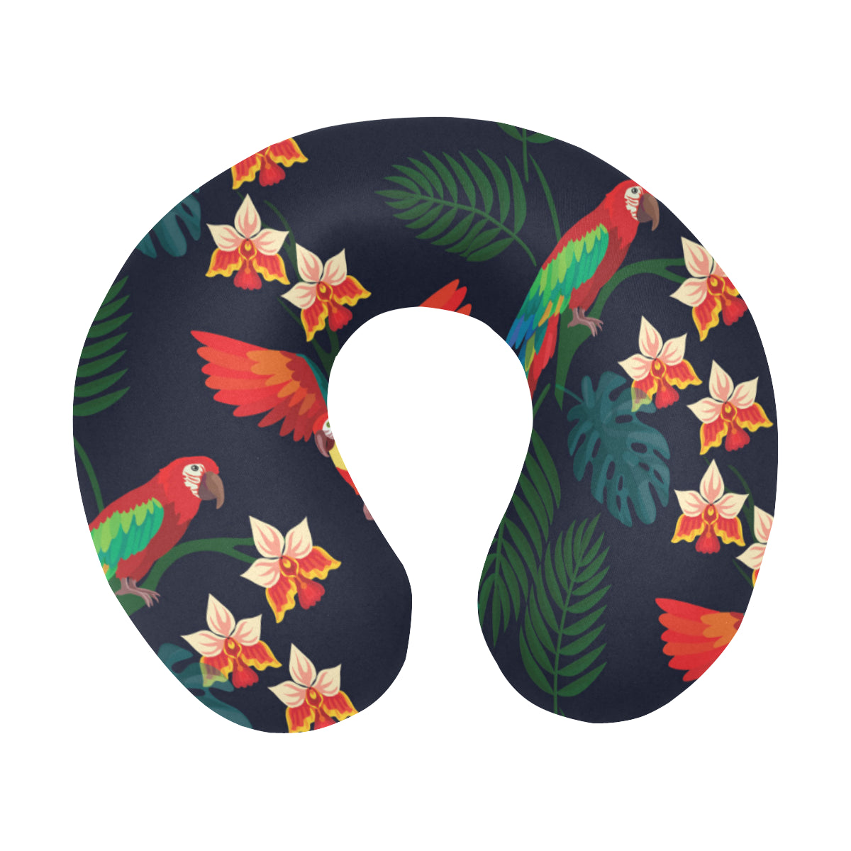 Macaw Pattern Print Design 02 U-Shaped Travel Neck Pillow