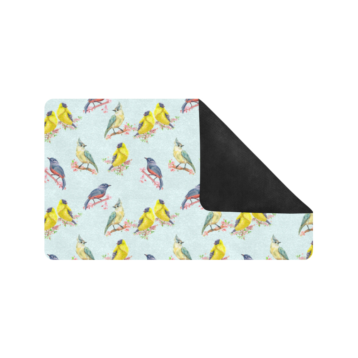 Bird Sweet Themed Print Pattern Rubber Doormat