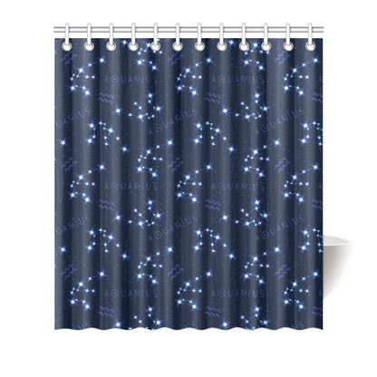 Aquarius Zodiac Pattern Print Design 02 Shower Curtain