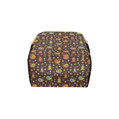 Snail Pattern Print Design 01 Diaper Bag Backpack