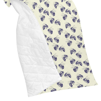 Bee Pattern Print Design 02 Premium Quilt